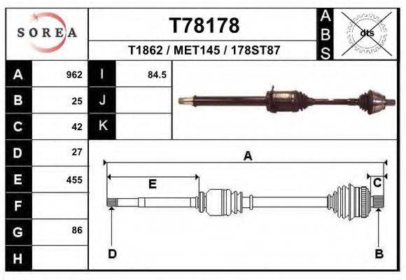 EAI T78178 Приводной вал