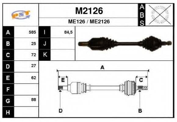 SNRA M2126 Приводной вал