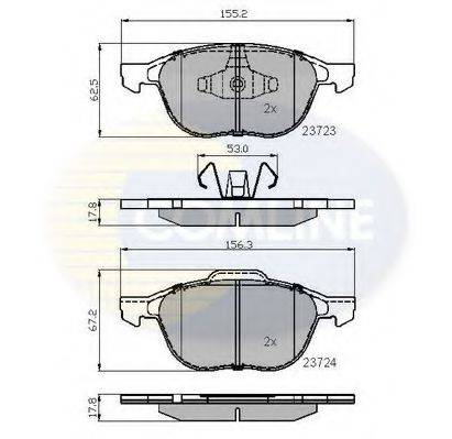 Комплект тормозных колодок, дисковый тормоз COMLINE CBP01323