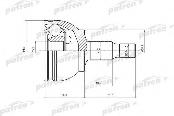 PATRON PCV1590 Шарнирный комплект, приводной вал