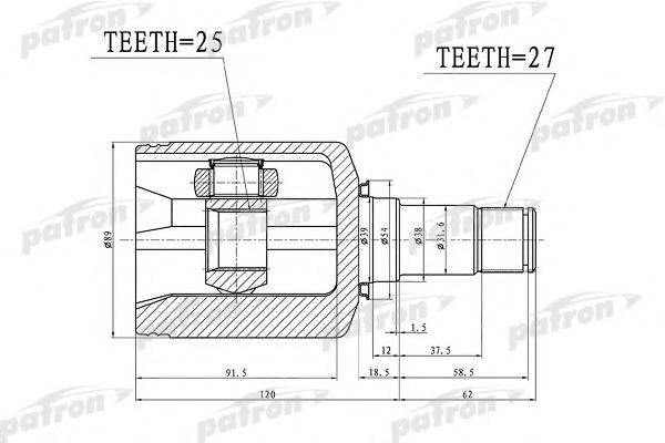 PATRON PCV1379 Приводной вал