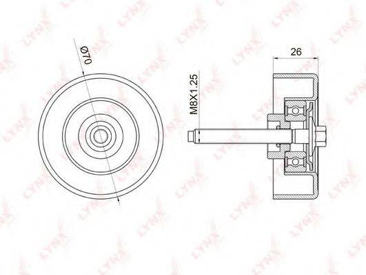 LYNXAUTO PB7023 Паразитный / ведущий ролик, поликлиновой ремень