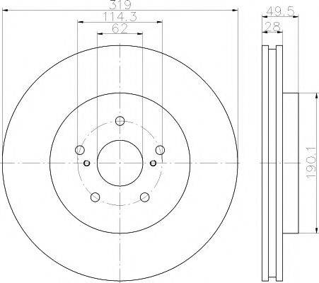 Тормозной диск HELLA PAGID 8DD 355 114-981