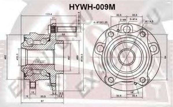 ASVA HYWH009M Ступица колеса