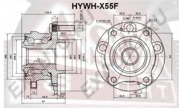 ASVA HYWHX55F Ступица колеса