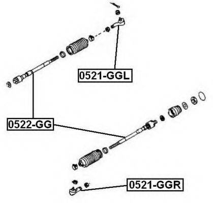 ASVA 0521GGL Наконечник поперечной рулевой тяги