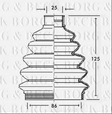 Пыльник, приводной вал BORG & BECK BCB2302