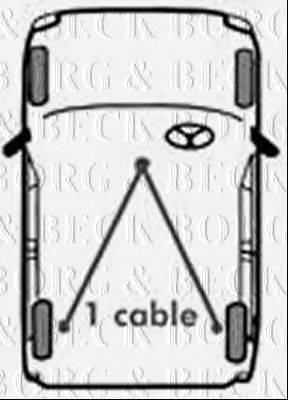 BORG & BECK BKB1159 Трос, стояночная тормозная система