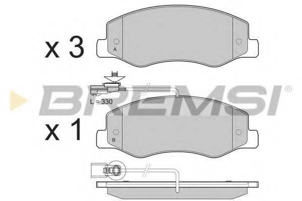 Комплект тормозных колодок, дисковый тормоз BREMSI BP3440