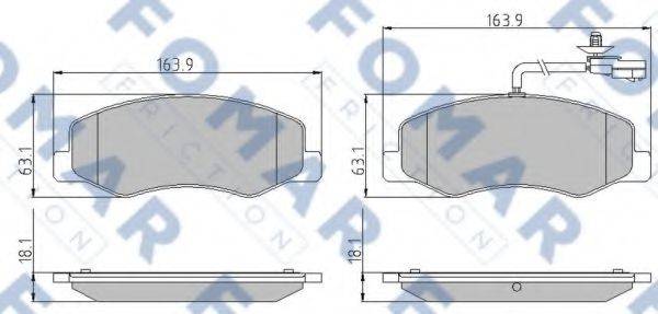 Комплект тормозных колодок, дисковый тормоз FOMAR FRICTION FO 898281