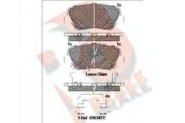 Комплект тормозных колодок, дисковый тормоз R BRAKE RB2147