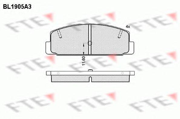 FTE BL1905A3 Комплект тормозных колодок, дисковый тормоз