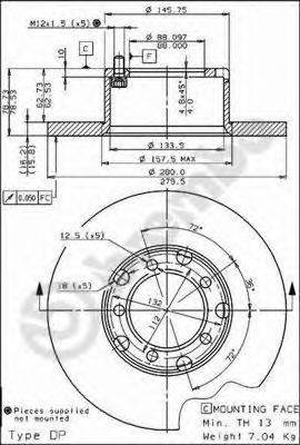 Тормозной диск BREMBO 08.3959.20