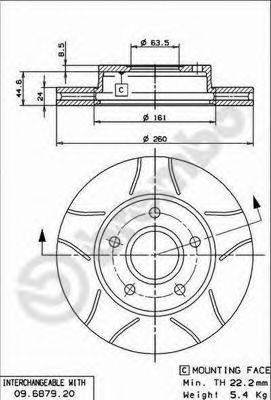 BREMBO 09687976 Тормозной диск