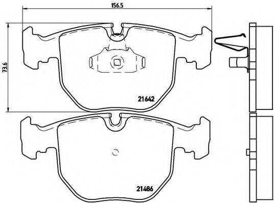 Комплект тормозных колодок, дисковый тормоз BREMBO P 06 021