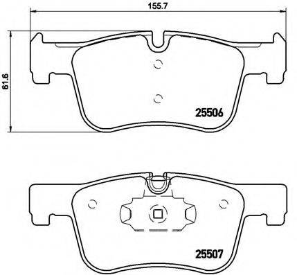 Комплект тормозных колодок, дисковый тормоз BREMBO P 06 070