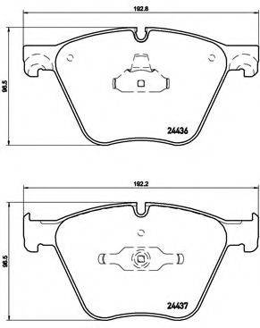 Комплект тормозных колодок, дисковый тормоз BREMBO P 06 073