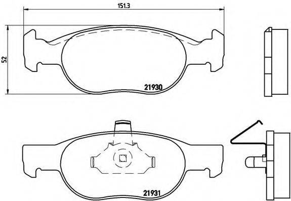 Комплект тормозных колодок, дисковый тормоз BREMBO P 23 073