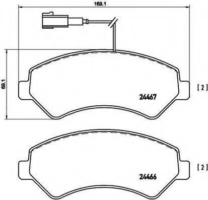 Комплект тормозных колодок, дисковый тормоз BREMBO P 23 136