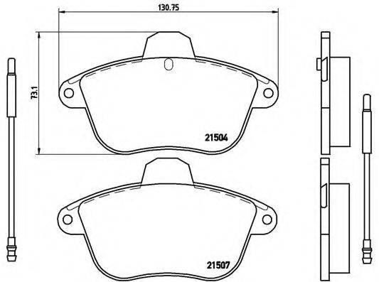 Комплект тормозных колодок, дисковый тормоз BREMBO P 61 046