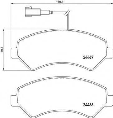 Комплект тормозных колодок, дисковый тормоз BREMBO P 61 118