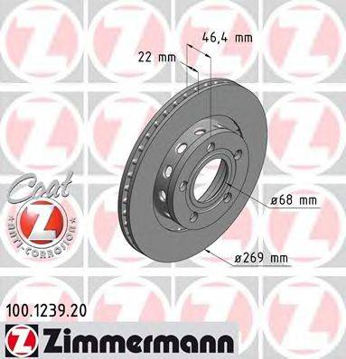 Тормозной диск ZIMMERMANN 100.1239.20