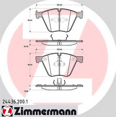 Комплект тормозных колодок, дисковый тормоз ZIMMERMANN 24436.200.1