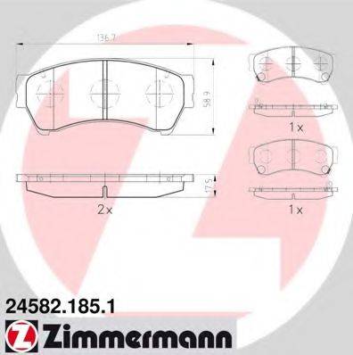 ZIMMERMANN 245821851 Комплект тормозных колодок, дисковый тормоз