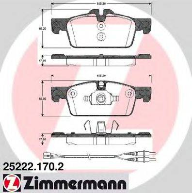 Комплект тормозных колодок, дисковый тормоз ZIMMERMANN 25222.170.2