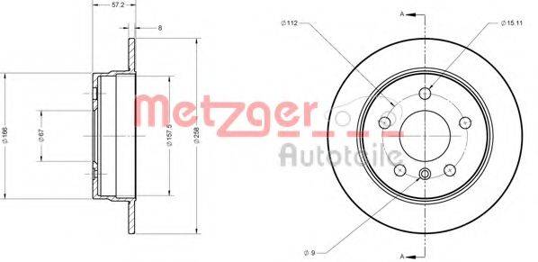 METZGER 6110041 Тормозной диск