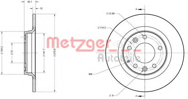 METZGER 6110077 Тормозной диск